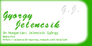 gyorgy jelencsik business card